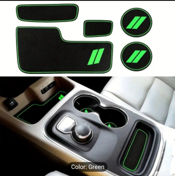 2014-2020 Dodge Durango 5pcs Premium Rubber Anti-Dust Cup Holder Inserts - Picture 1 of 1